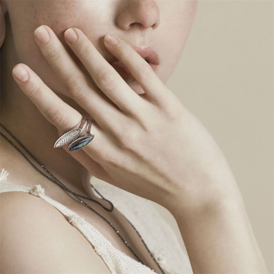 Anello Navetta Blu AURUM | AN1 NAV ARGBLU